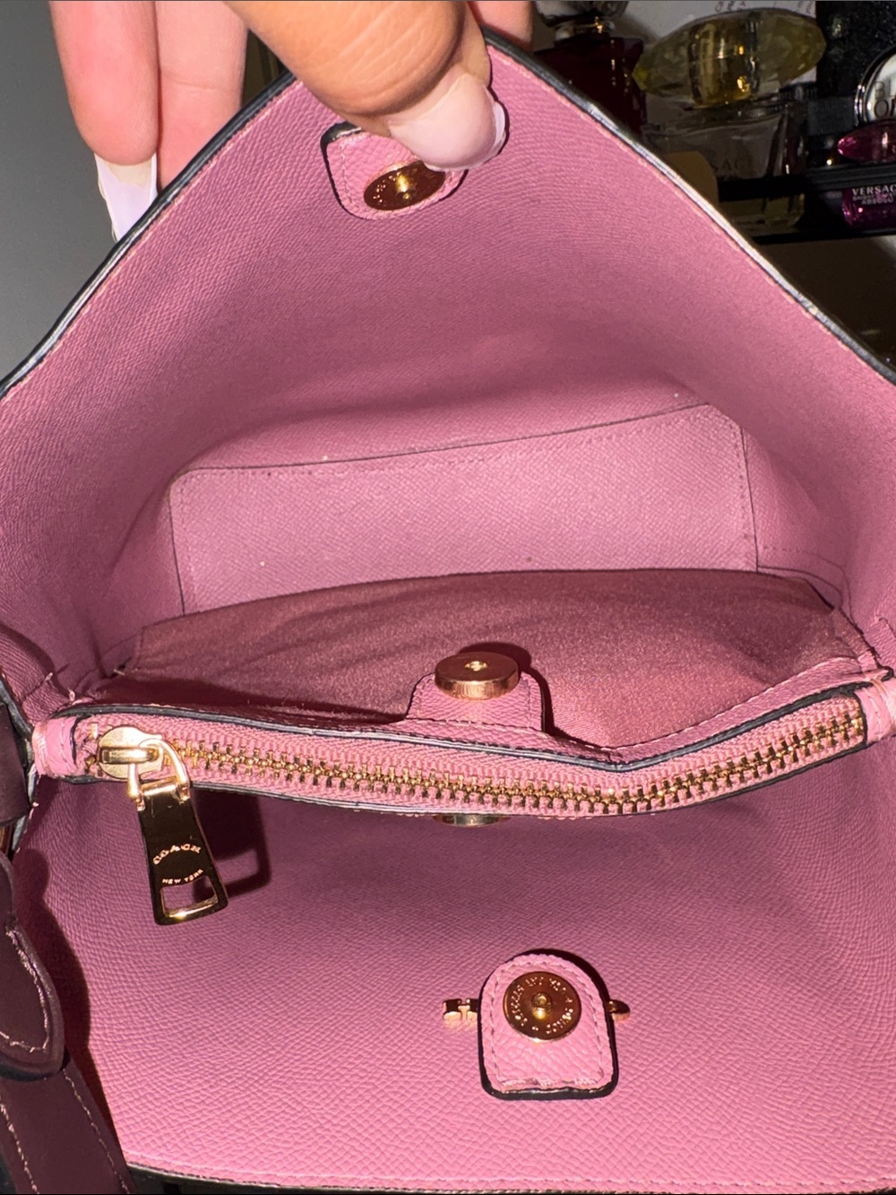 COACH Brown Signature Butterfly Bucket Bag - Picture 16 of 17